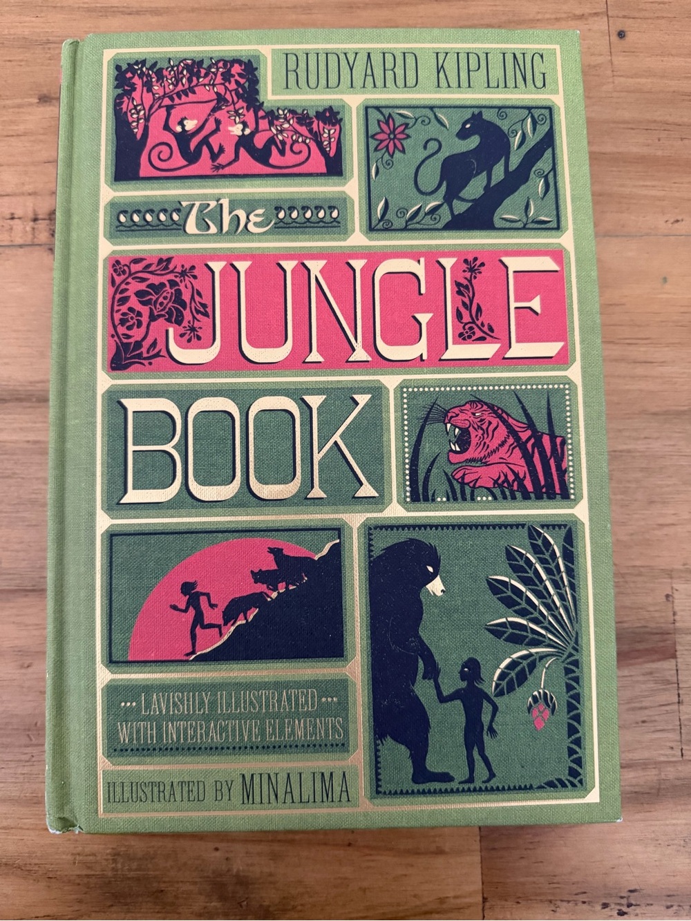 Rudyard Kipling The Jungle Book - Illustrated Hardcover (Green & Pink)
